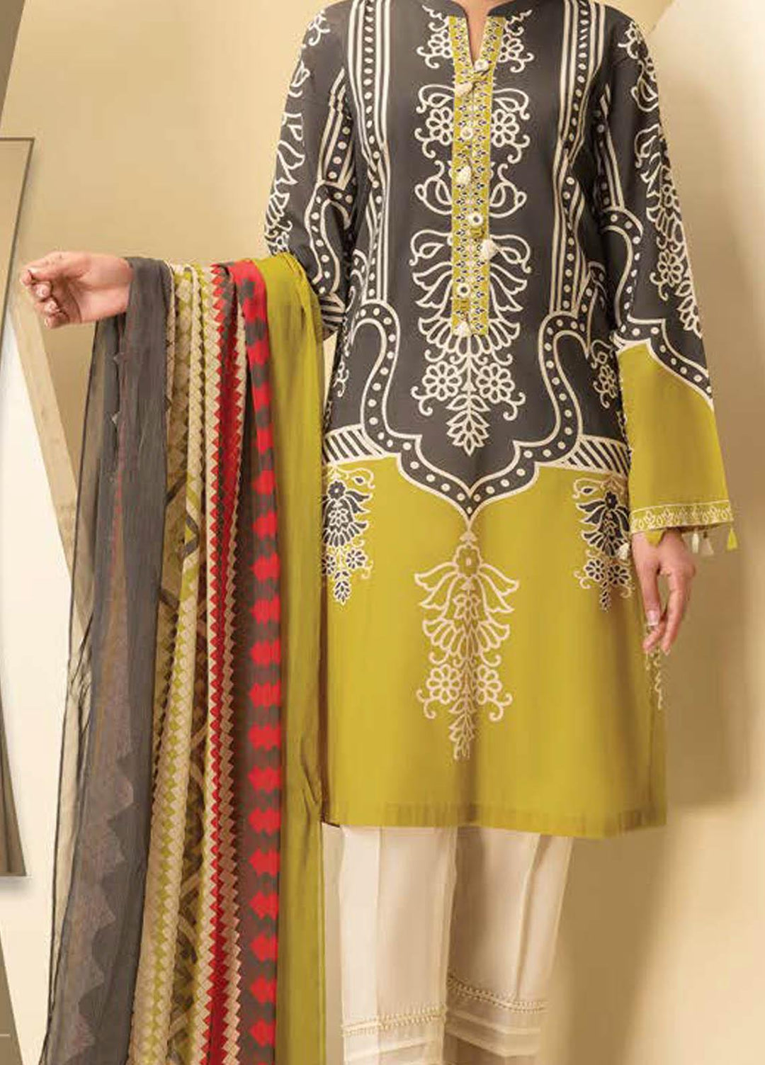 LimeLight Printed Lawn Suits Unstitched 2 Piece LL21S U-1239 GREY - Summer Collection