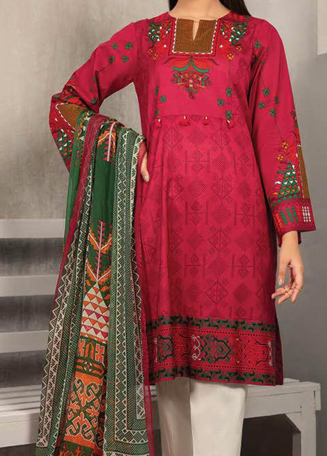 LimeLight Printed Lawn Suits Unstitched 2 Piece LL21S U-1289 GREEN - Summer Collection
