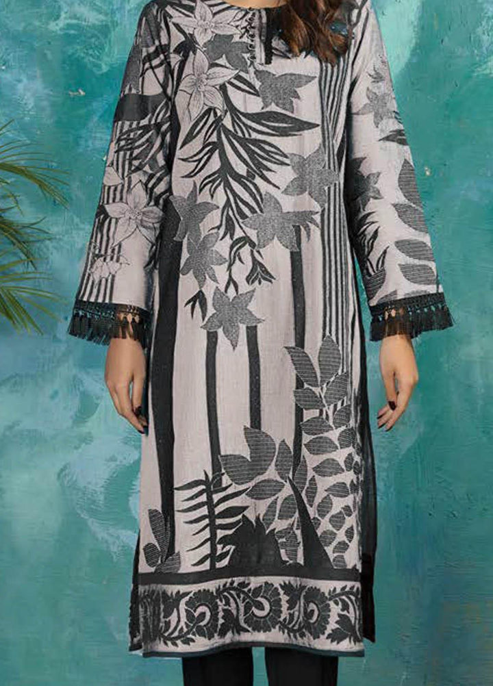 LimeLight Printed Jacquard  Unstitched Kurties LL21S U-1355 OFF WHITE - Summer Collection