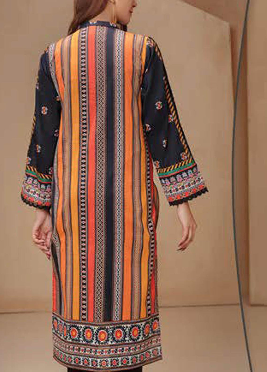 LimeLight Printed Lawn  Unstitched Kurties LL21S U-1393 BLACK - Summer Collection