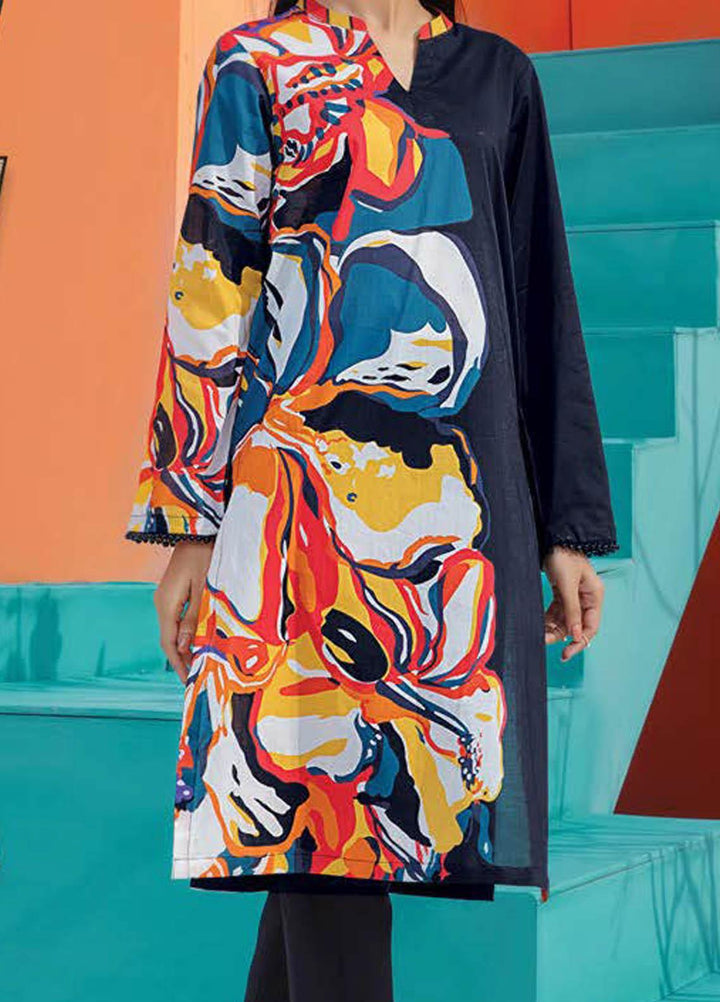 LimeLight Printed Lawn  Unstitched Kurties LL21S U-1395 BLACK - Summer Collection
