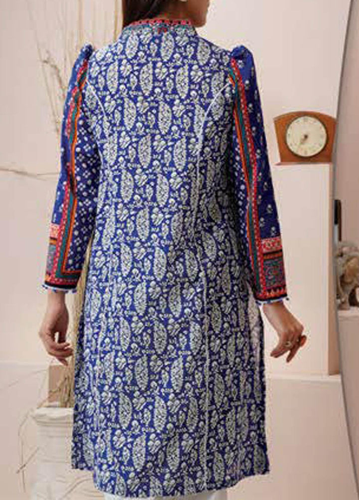 LimeLight Printed Lawn  Unstitched Kurties LL21S U-1396 BLUE - Summer Collection