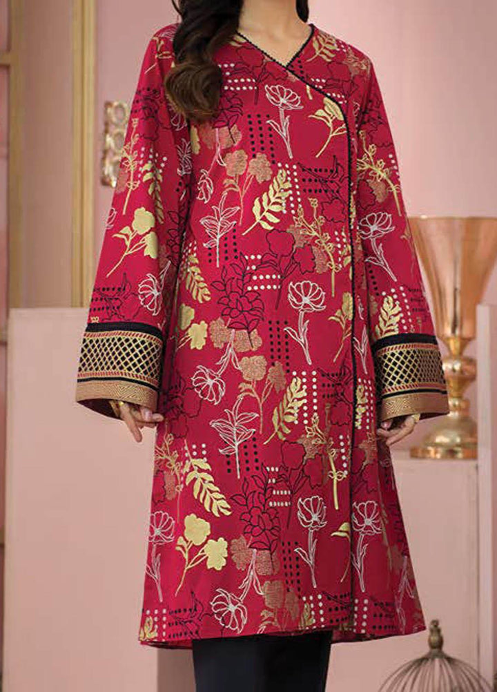 LimeLight Printed Lawn  Unstitched Kurties LL21S U-1414 RED - Summer Collection
