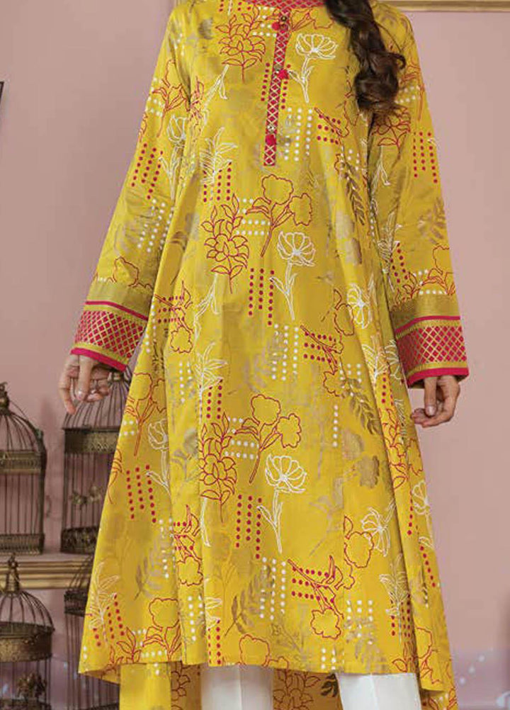 LimeLight Printed Lawn  Unstitched Kurties LL21S U-1414 YELLOW - Summer Collection