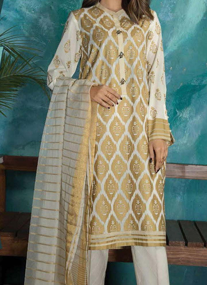 LimeLight Printed Lawn Suits Unstitched 3 Piece LL21US U1338 Off White - Summer Collection