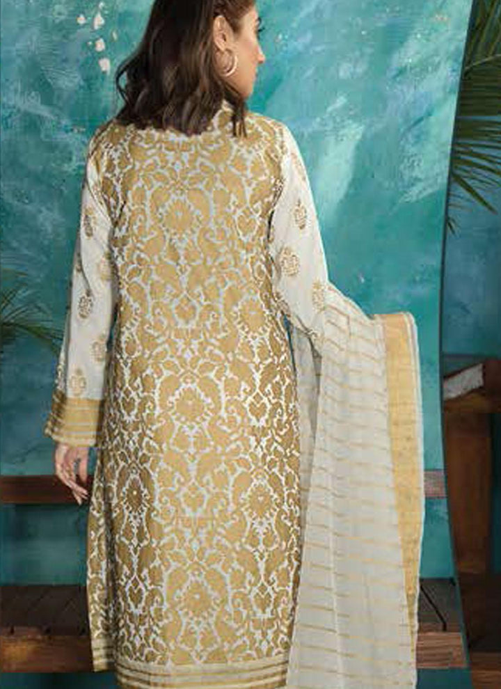 LimeLight Printed Lawn Suits Unstitched 3 Piece LL21US U1338 Off White - Summer Collection