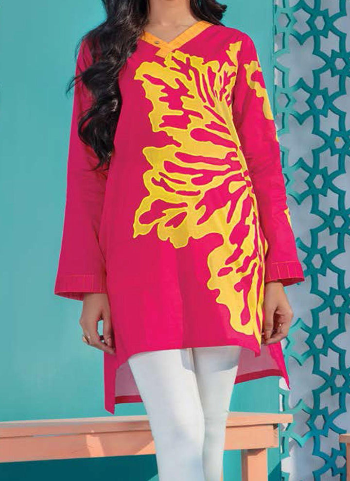 LimeLight Printed Lawn  Unstitched Kurties LL21US U1405 Pink - Summer Collection