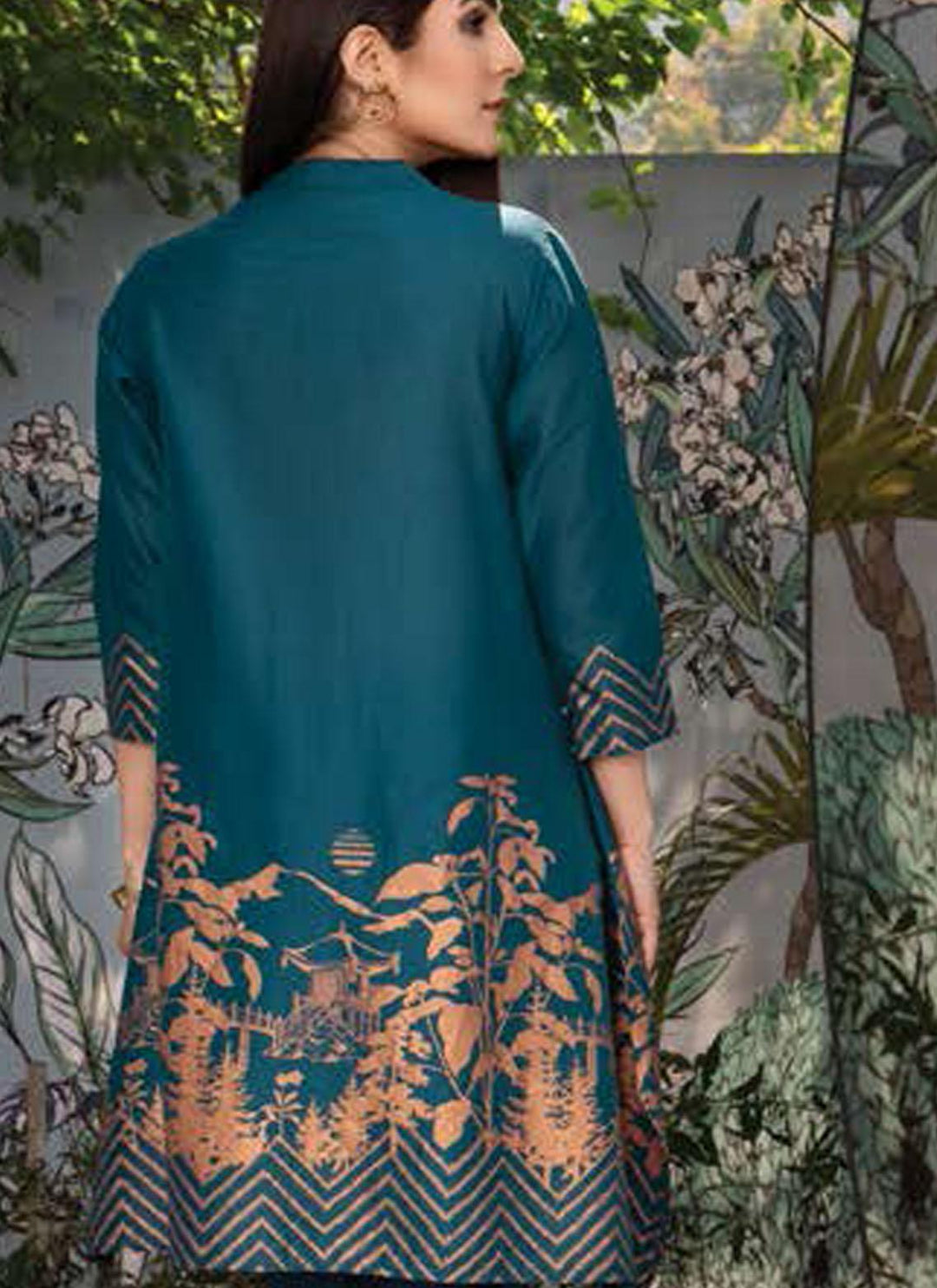 LimeLight Printed Lawn  Unstitched Kurties LL21US U1411 Blue - Summer Collection