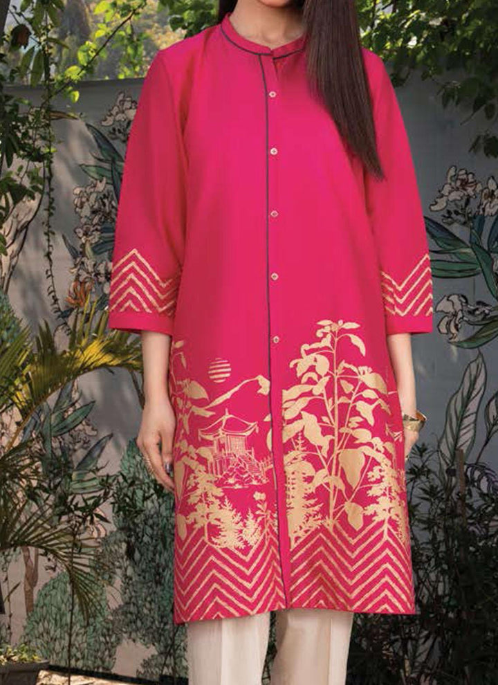 LimeLight Printed Lawn  Unstitched Kurties LL21US U1411 Shocking Pink - Summer Collection