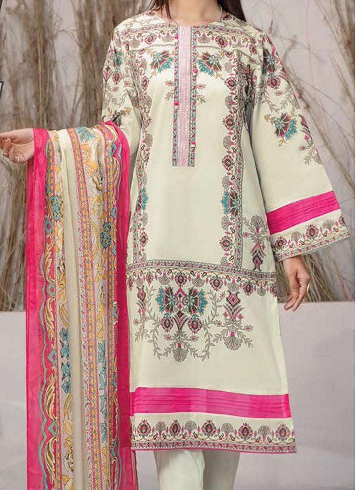 LimeLight Printed Lawn Suits Unstitched 2 Piece LL21US U1430 Off White - Summer Collection