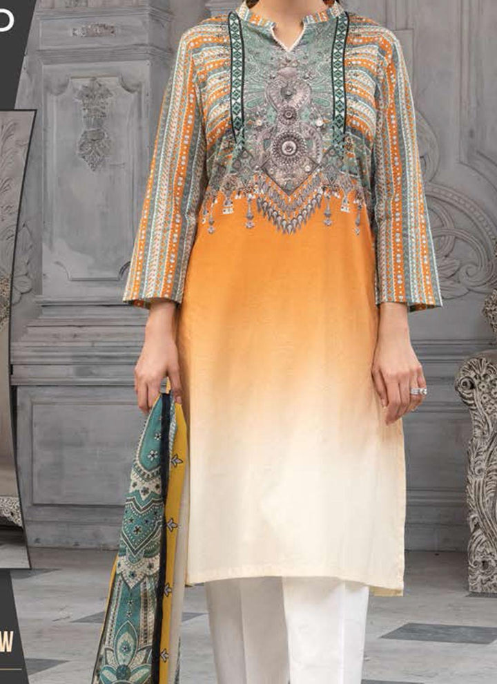 LimeLight Printed Lawn Suits Unstitched 2 Piece LL21US U1437 Yellow - Summer Collection