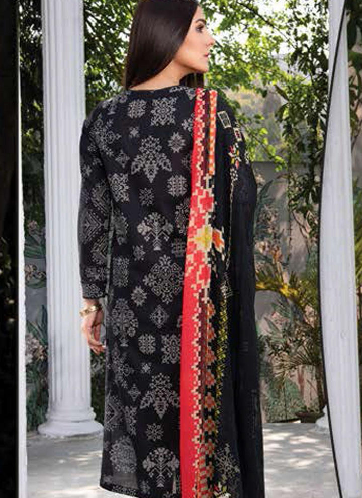 LimeLight Printed Lawn Suits Unstitched 3 Piece LL21US U1438 Black - Summer Collection