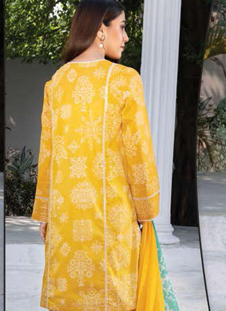 LimeLight Printed Lawn Suits Unstitched 3 Piece LL21US U1438 Yellow - Summer Collection