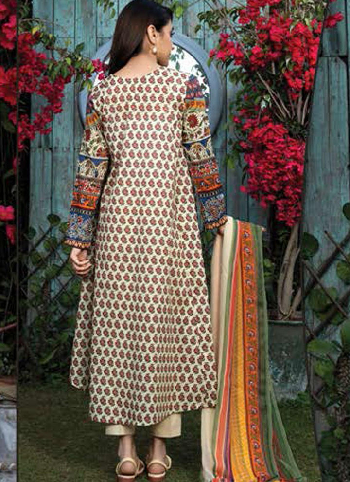 LimeLight Printed Lawn Suits Unstitched 3 Piece LL21US U1467 Beige - Summer Collection
