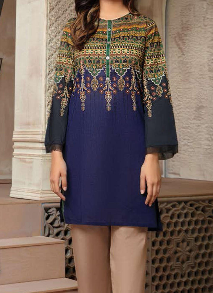 LimeLight Printed Lawn  Unstitched Kurties LL21US U1486 Blue - Summer Collection