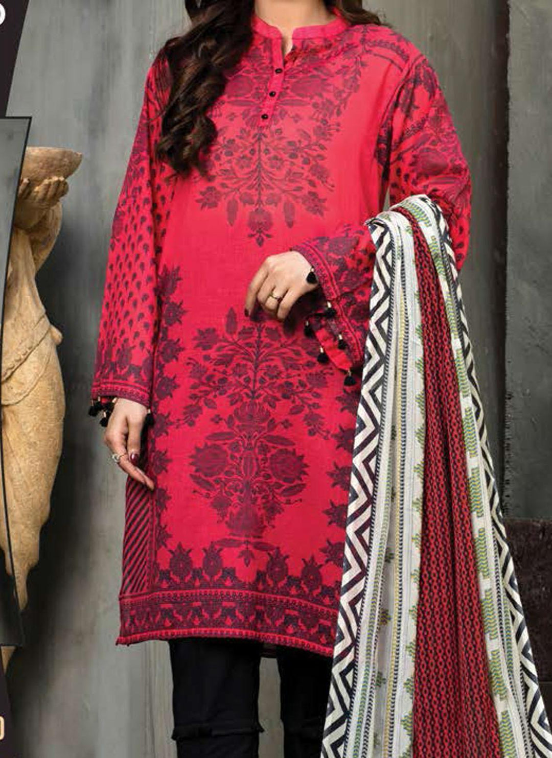 LimeLight Printed Lawn Suits Unstitched 2 Piece LL21US U1509 Red - Summer Collection