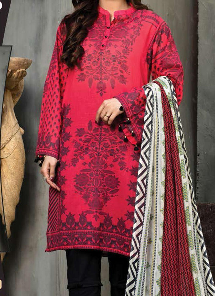LimeLight Printed Lawn Suits Unstitched 2 Piece LL21US U1509 Red - Summer Collection