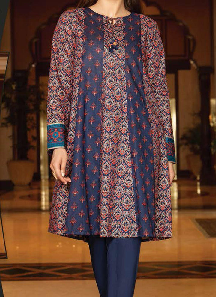 LimeLight Printed Lawn  Unstitched Kurties LL21US U1520 Blue - Summer Collection
