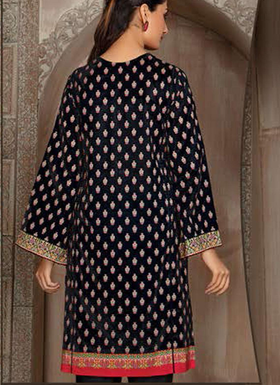 LimeLight Printed Lawn  Unstitched Kurties LL21US U1558 Black - Summer Collection