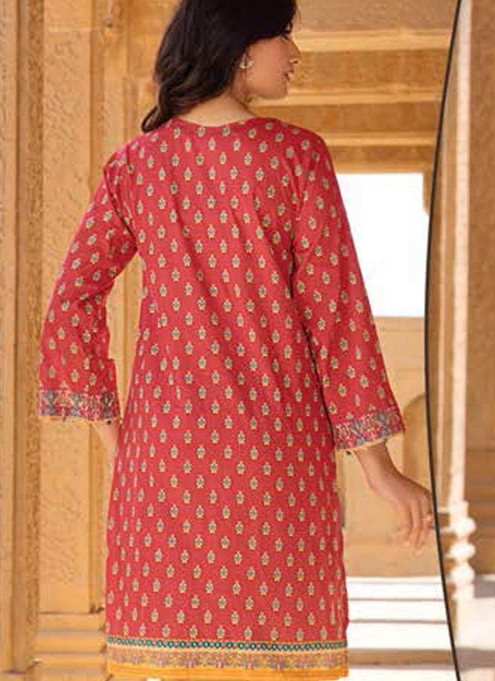 LimeLight Printed Lawn  Unstitched Kurties LL21US U1558 Red - Summer Collection