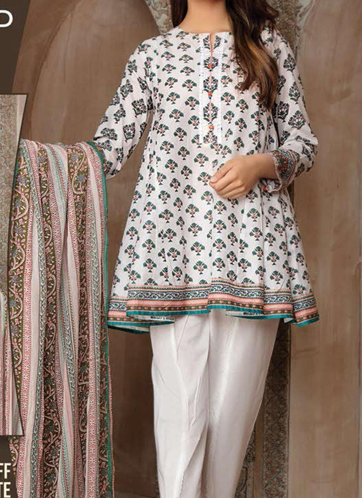 LimeLight Printed Lawn Suits Unstitched 2 Piece LL21US U1572 Off White - Summer Collection