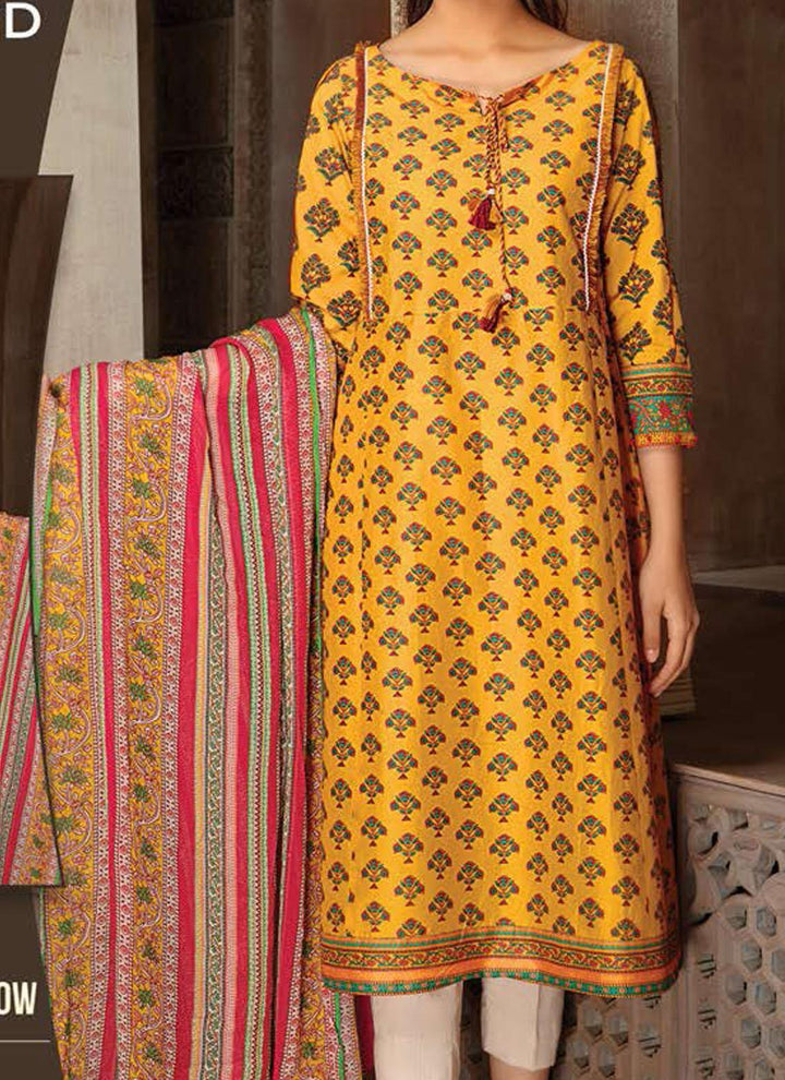 LimeLight Printed Lawn Suits Unstitched 2 Piece LL21US U1572 Yellow - Summer Collection