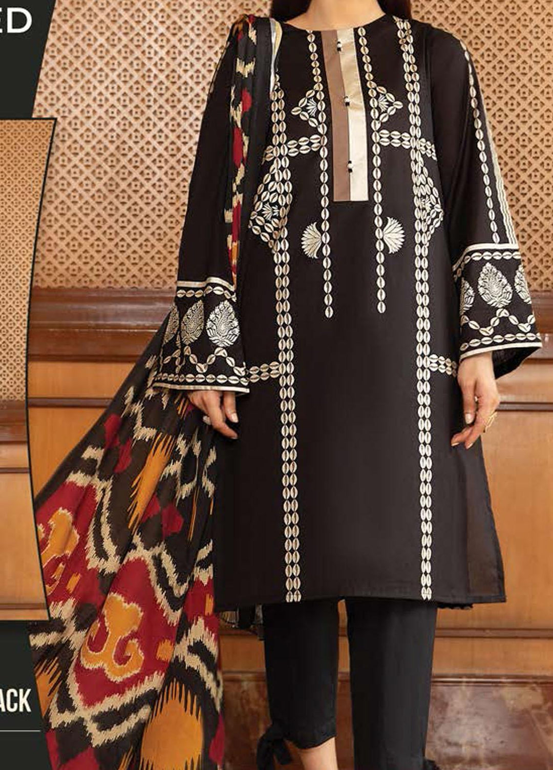 LimeLight Printed Lawn Suits Unstitched 2 Piece LL21SE U0936 Black - Summer Collection