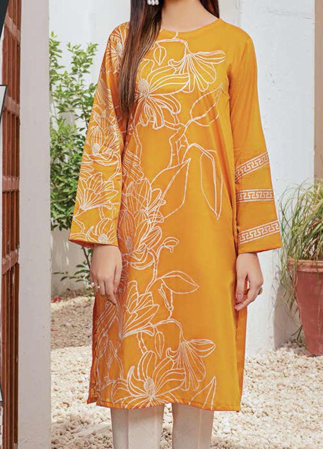 LimeLight Printed Lawn Unstitched Kurties LL21SE U1203 Yellow - Summer Collection