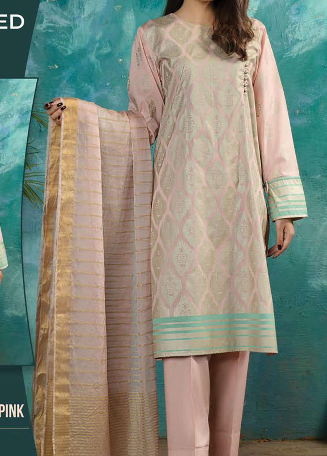 LimeLight Printed Lawn Suits Unstitched 3 Piece LL21SE U1338 Pink - Summer Collection