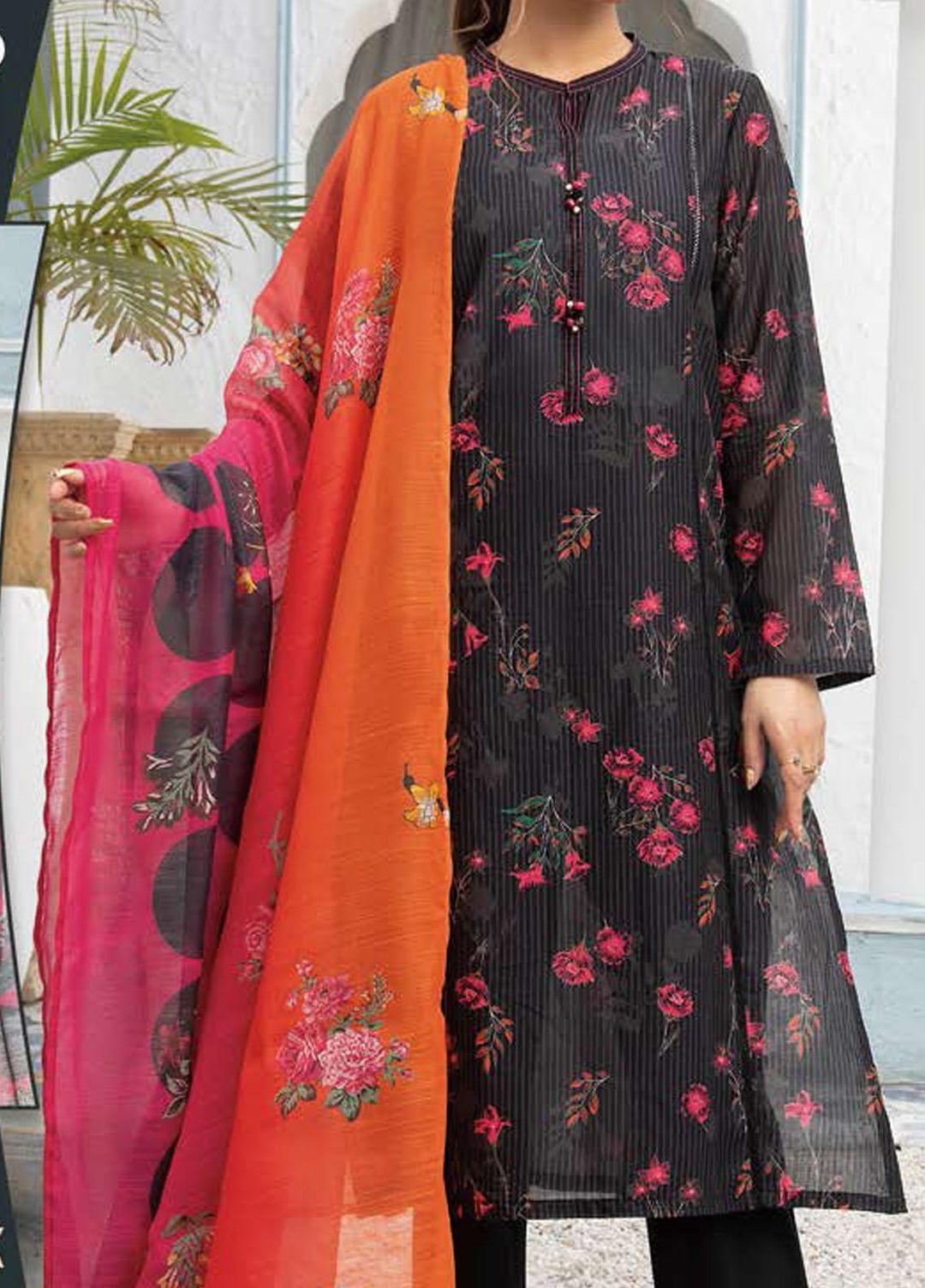 LimeLight Printed Lawn Suits Unstitched 2 Piece LL21SE U1365 Black - Summer Collection