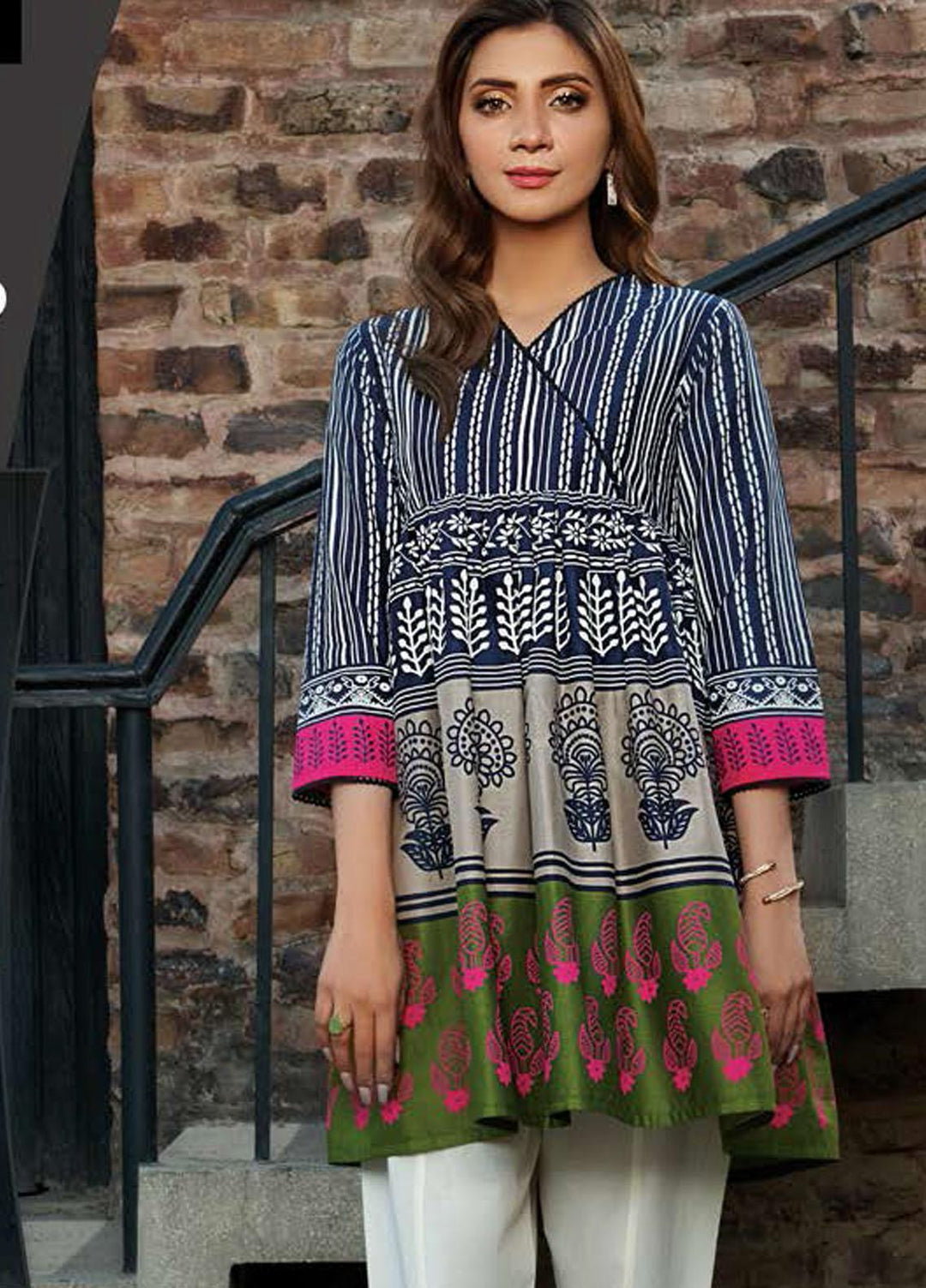 LimeLight Printed Lawn Unstitched Kurties LL21SE U1416 Blue - Summer Collection