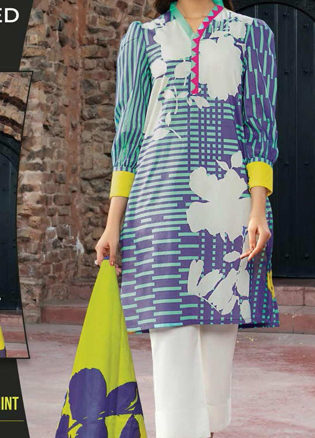 LimeLight Printed Lawn Suits Unstitched 2 Piece LL21SE U1428 Mint - Summer Collection