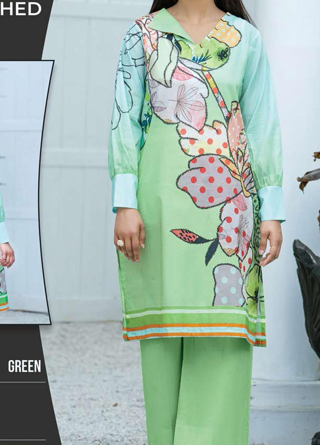 LimeLight Texture Lawn Suits Unstitched 2 Piece LL21SE U1446 Green - Summer Collection