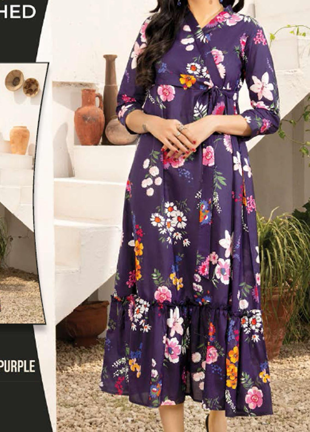 LimeLight Printed Lawn Unstitched Kurties LL21SE U1493 Purple - Summer Collection