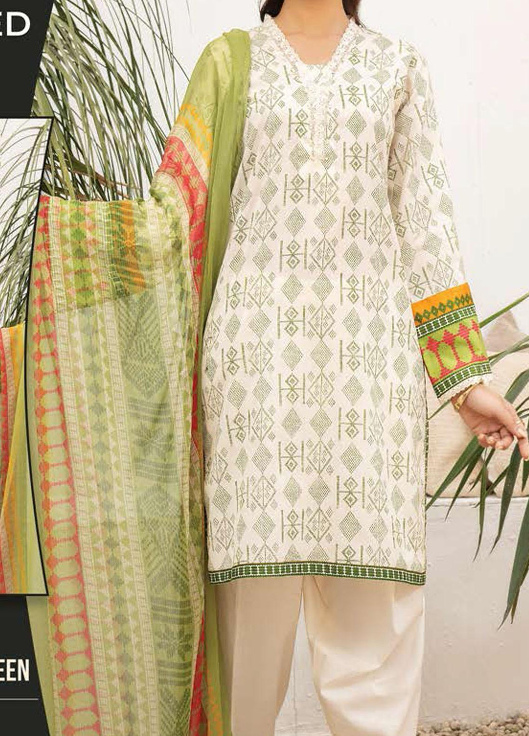 LimeLight Texture Lawn Suits Unstitched 2 Piece LL21SE U1499 Green - Summer Collection