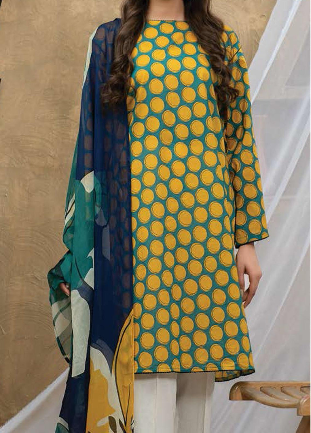 LimeLight Printed Lawn Suits Unstitched 2 Piece LL21SE U1501 Yellow - Summer Collection