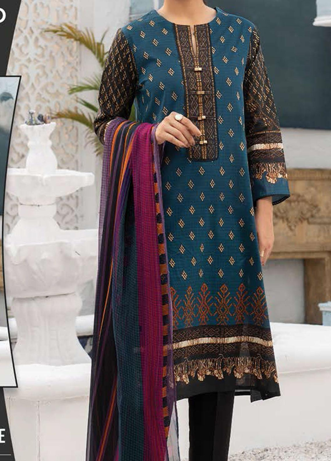 LimeLight Printed Lawn Suits Unstitched 2 Piece LL21SE U1511 Blue - Summer Collection