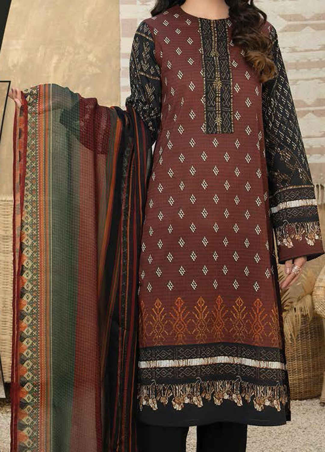 LimeLight Printed Lawn Suits Unstitched 2 Piece LL21SE U1511 Red - Summer Collection