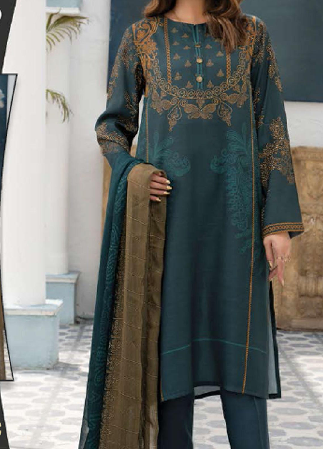 LimeLight Printed Raw Silk Suits Unstitched 2 Piece LL21SE U1547 Zinc - Summer Collection