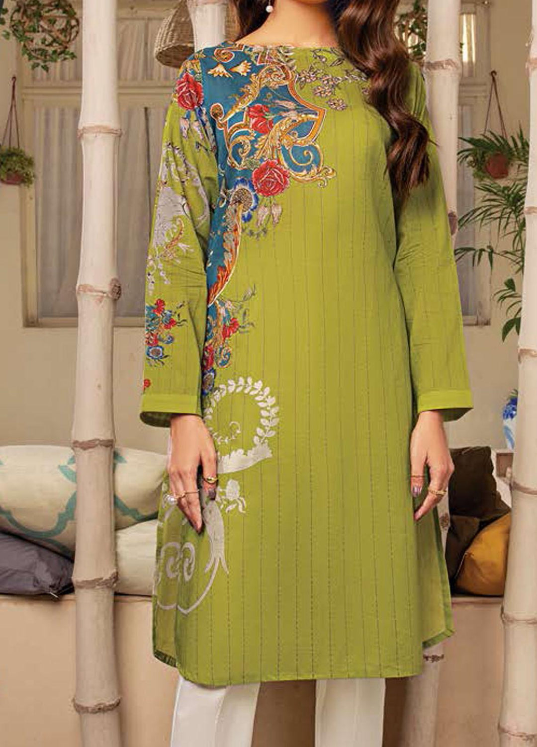 LimeLight Printed Lawn Unstitched Kurties LL21SE U1552 Green - Summer Collection