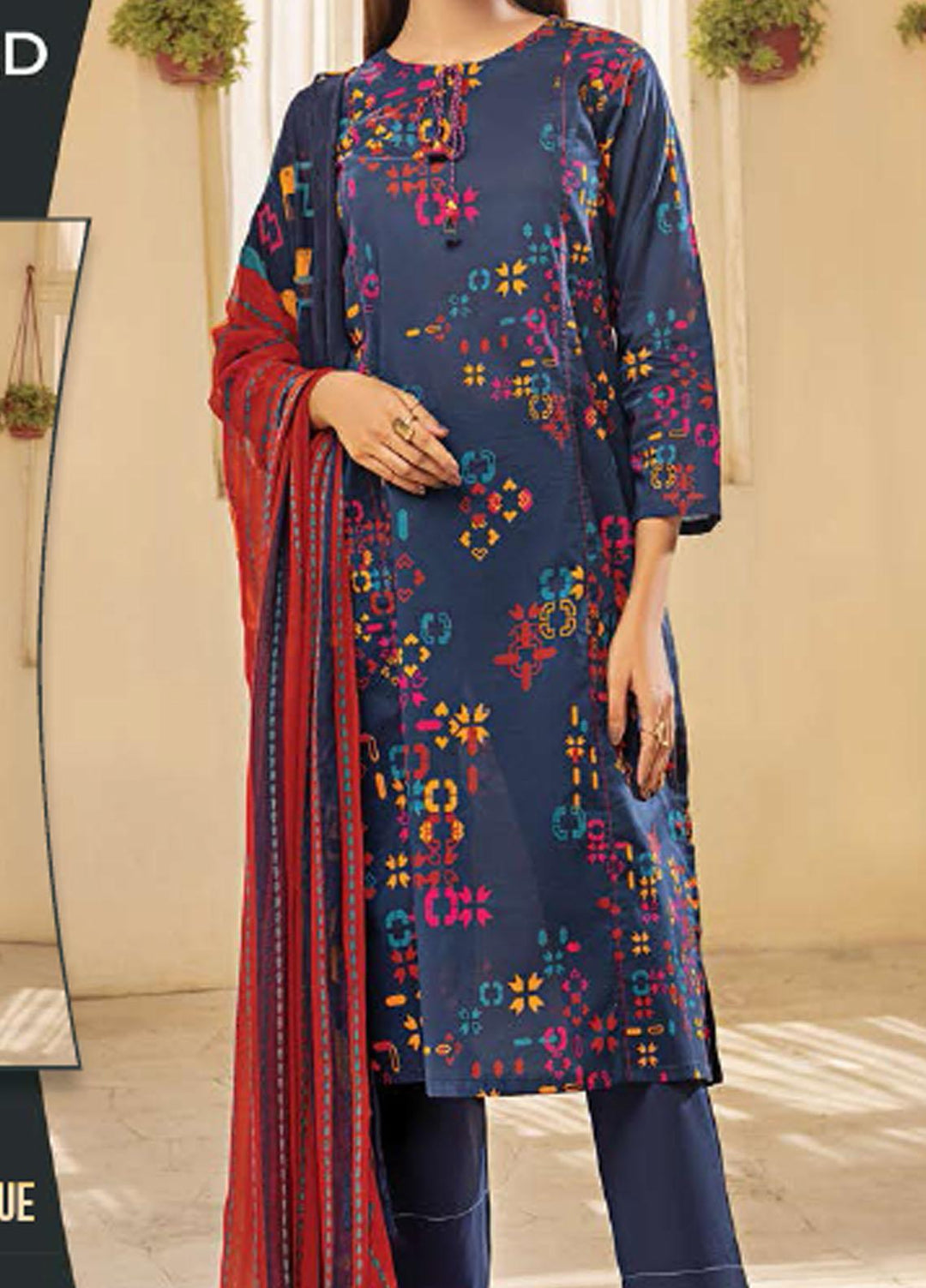 LimeLight Printed Lawn Suits Unstitched 2 Piece LL21SE U1580 Blue - Summer Collection