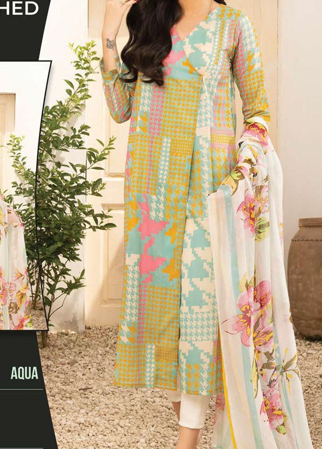 LimeLight Printed Lawn Suits Unstitched 2 Piece LL21SE U1585 Aqua - Summer Collection