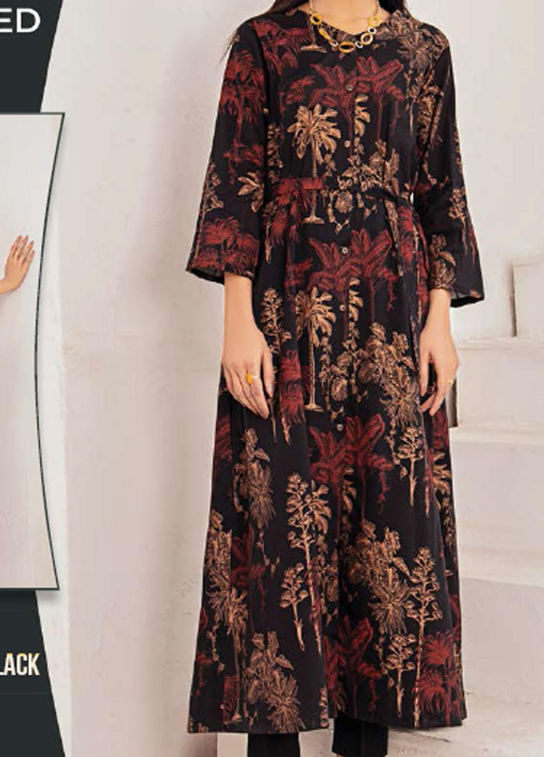 LimeLight Printed Lawn Unstitched Kurties LL21SE U1597 Black - Summer Collection