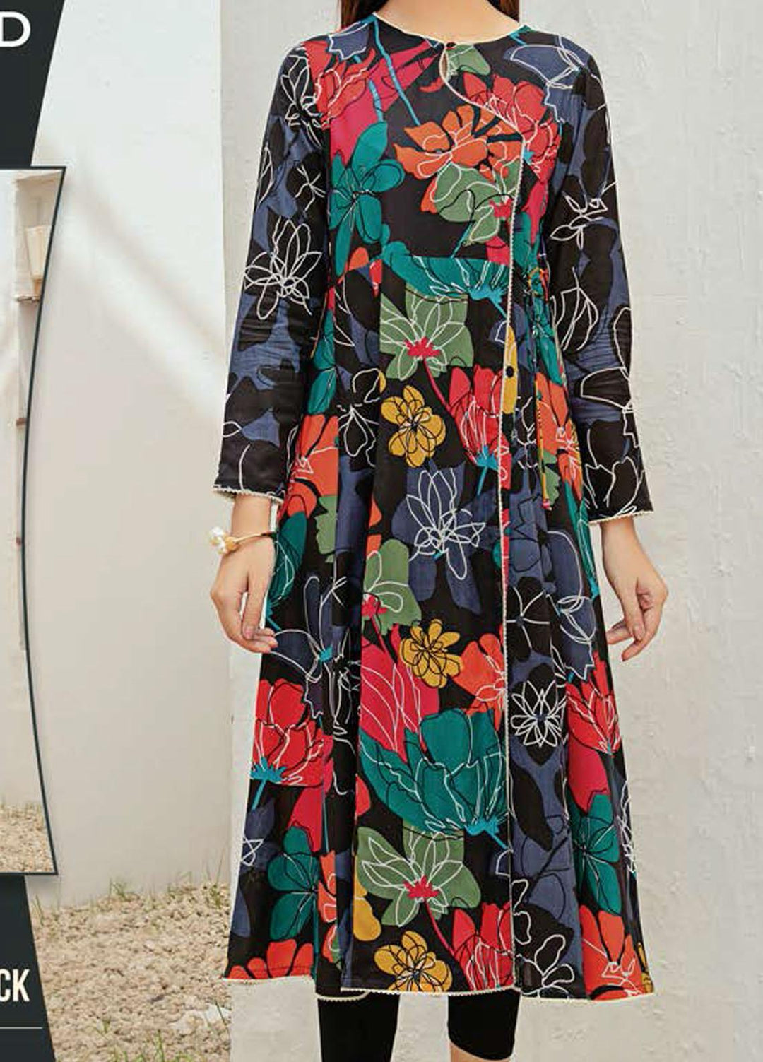 LimeLight Arabic Lawn Unstitched Kurties LL21SE U1607 Black - Summer Collection