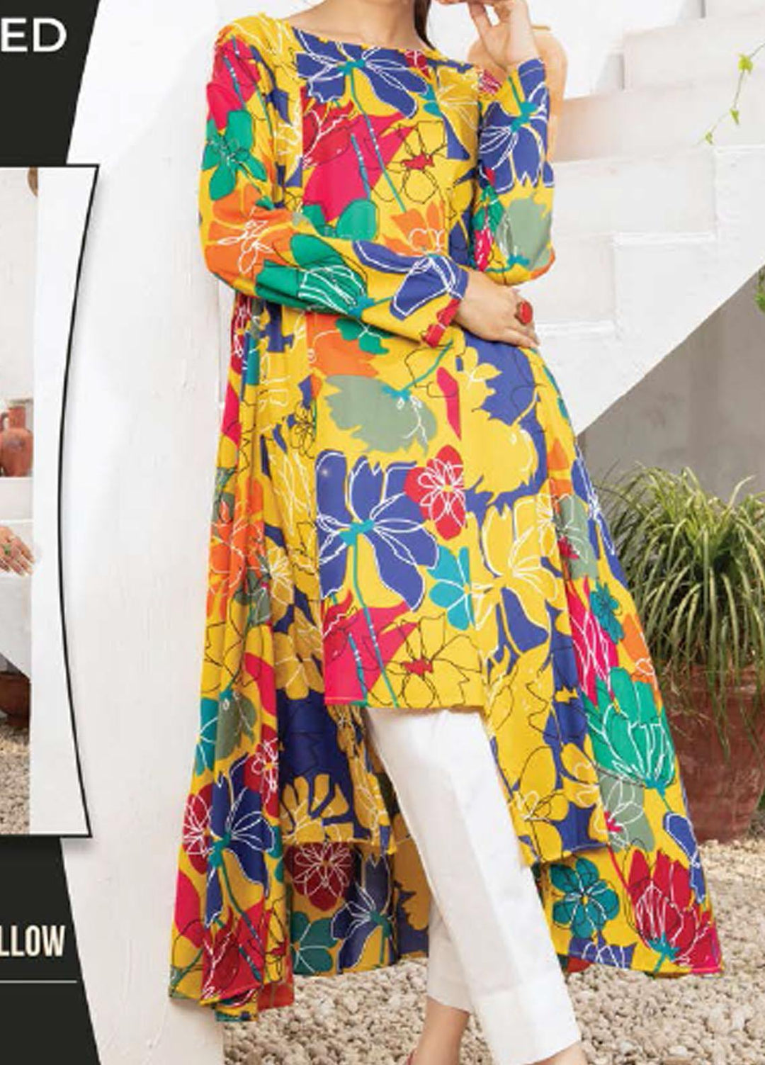 LimeLight Arabic Lawn Unstitched Kurties LL21SE U1607 Yellow - Summer Collection