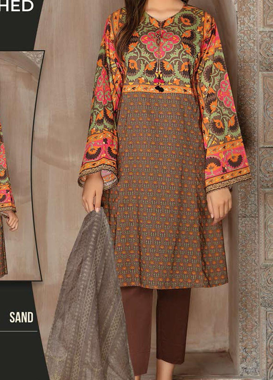 LimeLight Printed Lawn Suits Unstitched 2 Piece LL21SE U1651 Sand - Summer Collection