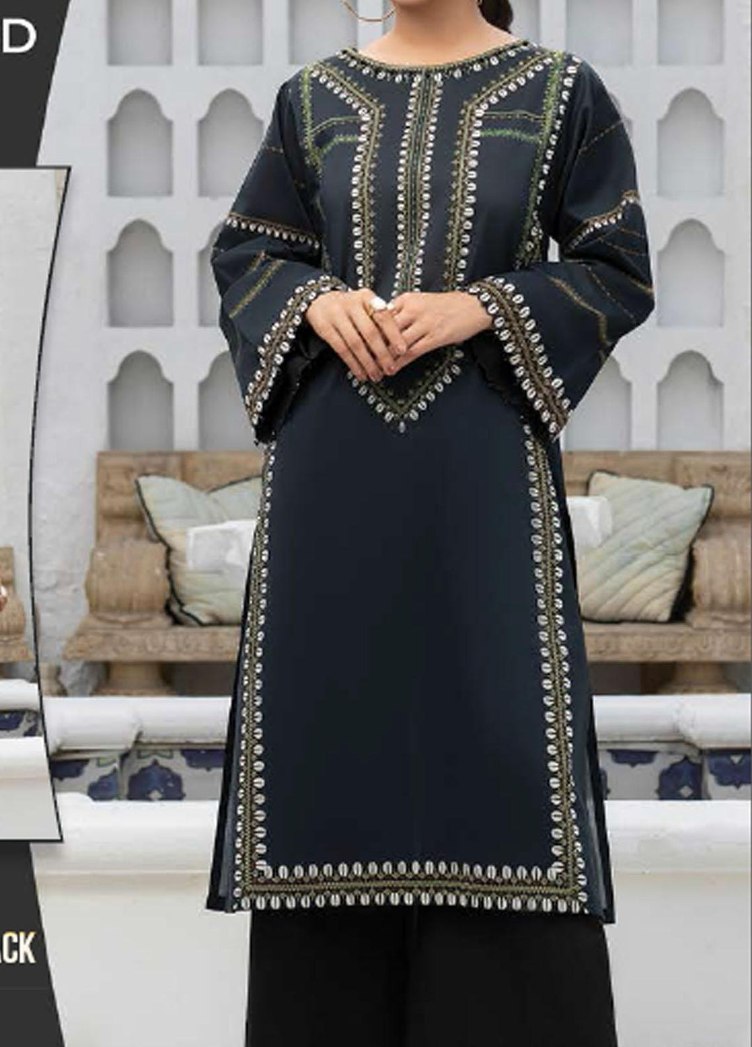 LimeLight Printed Lawn Unstitched Kurties LL21SE U1892 Black - Summer Collection
