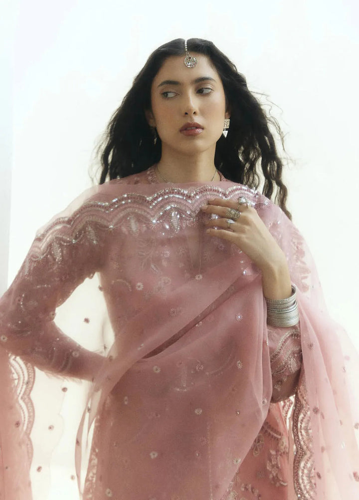 Lovent by Zara Shahjahan Embroidered Organza Suits Unstitched 4 Piece ZS25IW D4 Bisou - Wedding Collection
