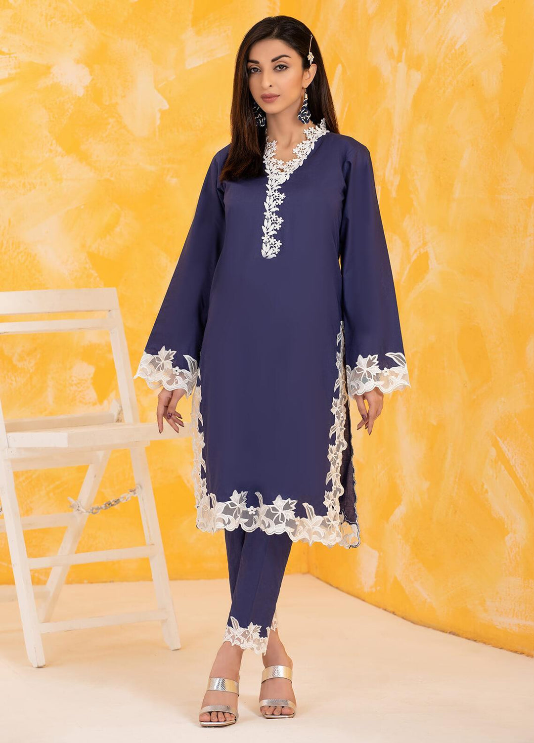 Lakhany Pret Embroidered Cambric 2 Piece LSM22RTW LSM-2808 Navy Blue