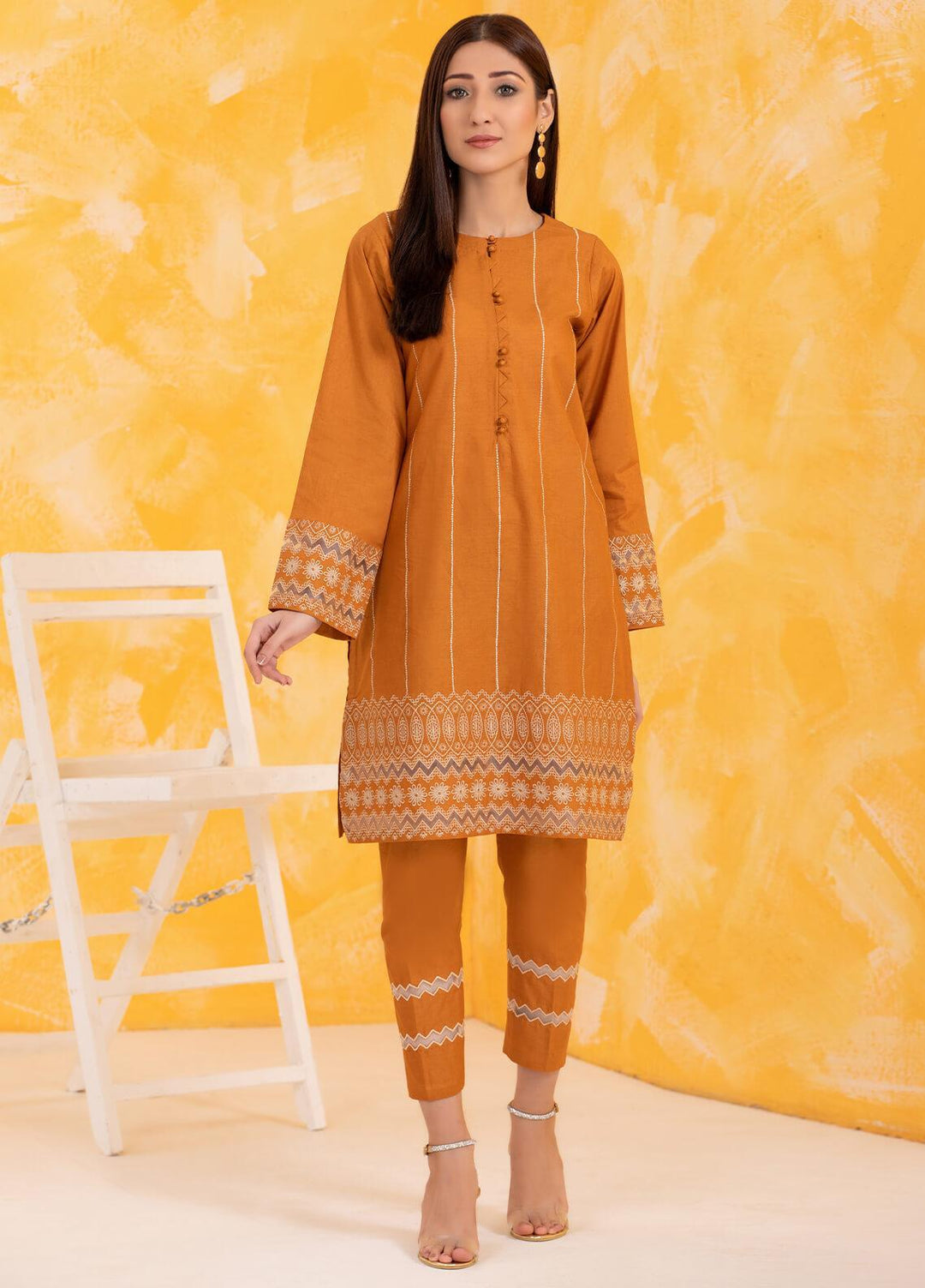 Lakhany Pret Embroidered Cambric 2 Piece LSM22RTW LSM-2811 Mustard